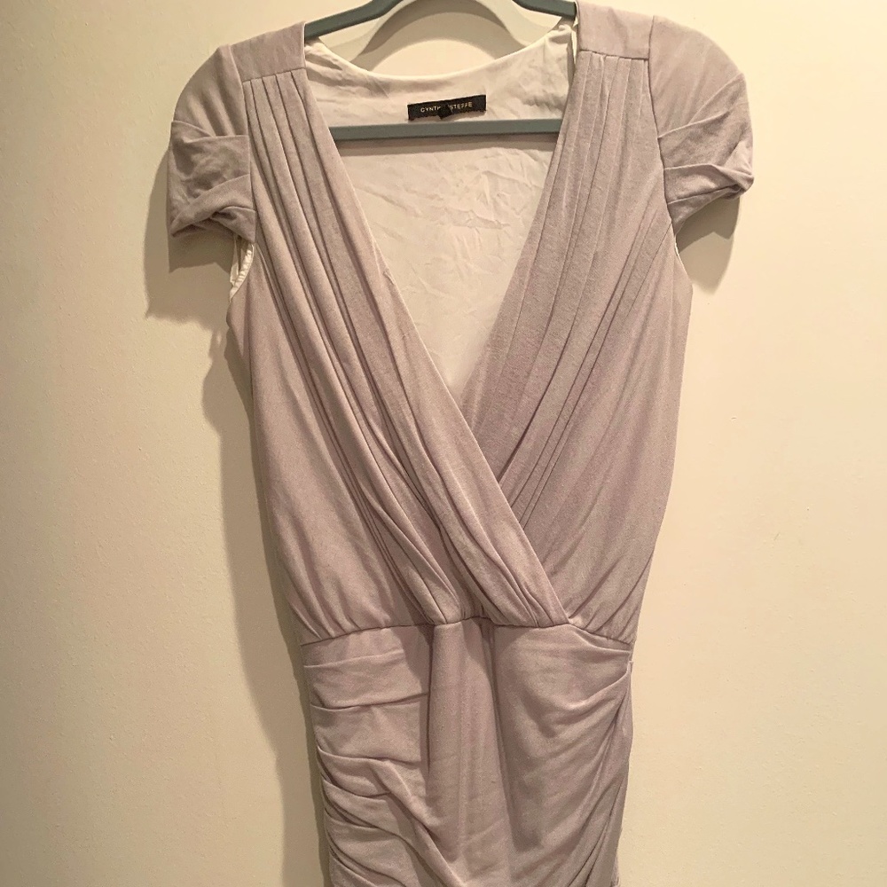 Cynthia Steffe Gray Ruched Dress Size 0